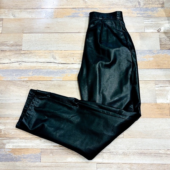 THE LEATHER RANCH Black high-waisted leather pants - Picture 2 of 10